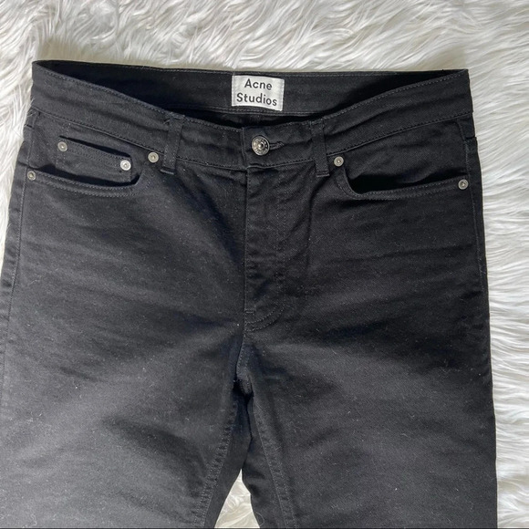 Acne Row Slouchy Straight Jeans Black Designer Casual Women’s Denim 26 - Picture 4 of 11